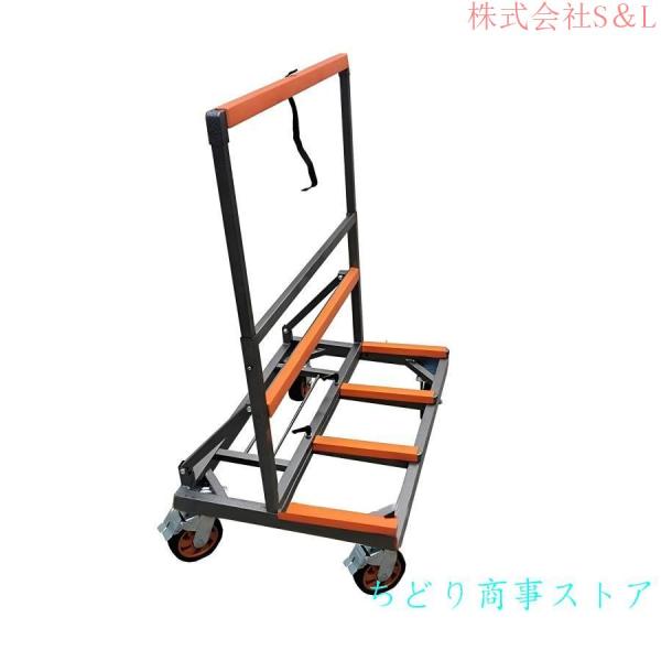 運搬台車4輪折りたたみキャリーカートポニー台車耐荷重400kg運搬台車4輪折りたたみキャリーカートS＆L建築現場で大活躍の最強台車鋼管頑丈ガラス建設