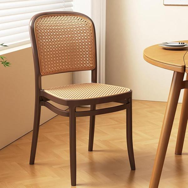 ☆新品未使用品 ラタンチェア 2組 食卓椅子 籐編み風 コーヒーチェア