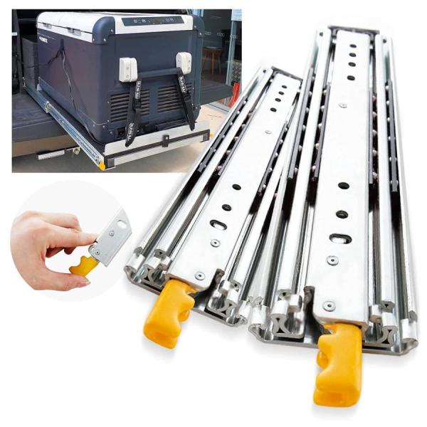 スライドレール 引き出しスライド ロック付 重量用 スライドレール 300mm-1500mm 完全な延長引き出しのスライド 耐荷重220kg 左右1セット 引き出し DIY パーツ
