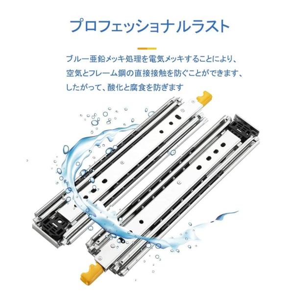 スライドレール 引き出しスライド ロック付 重量用 スライドレール 300mm-1500mm 完全な延長引き出しのスライド 耐荷重220kg 左右1セット 引き出し DIY パーツ