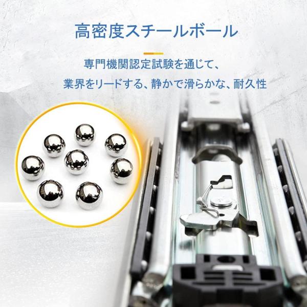 スライドレール 引き出しスライド ロック付 重量用 スライドレール 300mm-1500mm 完全な延長引き出しのスライド 耐荷重220kg 左右1セット 引き出し DIY パーツ