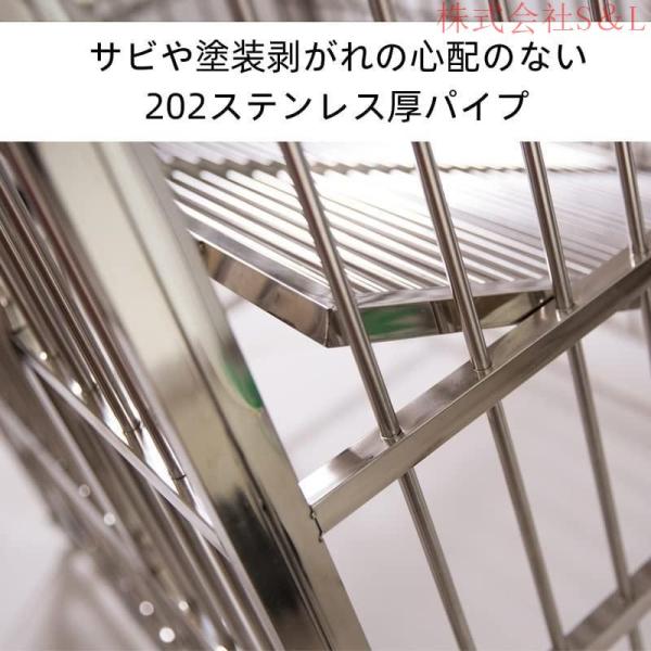 ペットケージドッグハウス202ステンレス錆びにくい犬檻犬小屋キャスター付きS＆L角パイプ折りたたみ式組み立て折りた小型犬大型犬中型犬ウサギペット_3