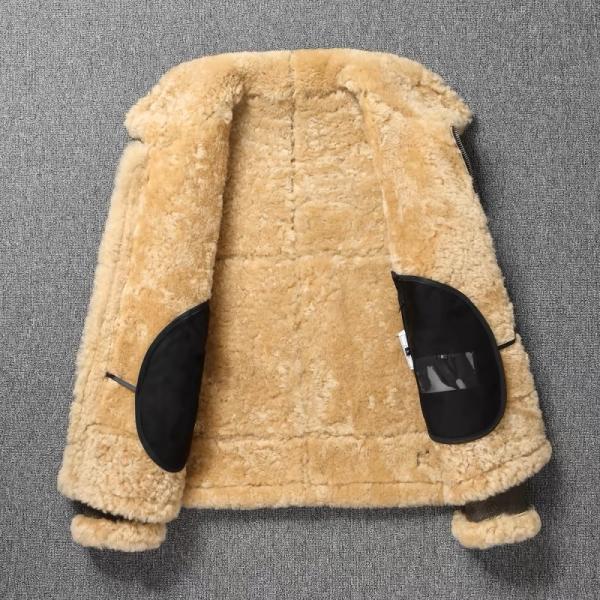 レザージャケット 革ジャケット メンズ 羊革 ウールボア ムートン革