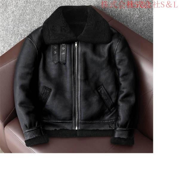 レザージャケット 革ジャケット メンズ 羊革 ウールボア ムートン革