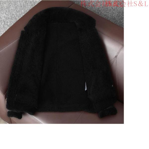 レザージャケット 革ジャケット メンズ 羊革 ウールボア ムートン革