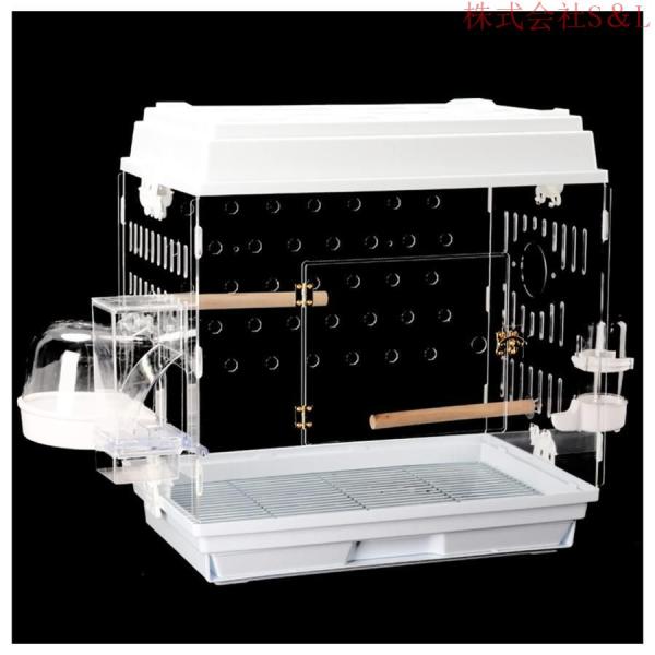 クリアアクリルな鳥かご 文鳥インコ ケージ 通気性があり暖かい 株式会社S＆L 小さなオウムに適しています外寸： Ｗ47×Ｄ30×Ｈ50cm(外寸)