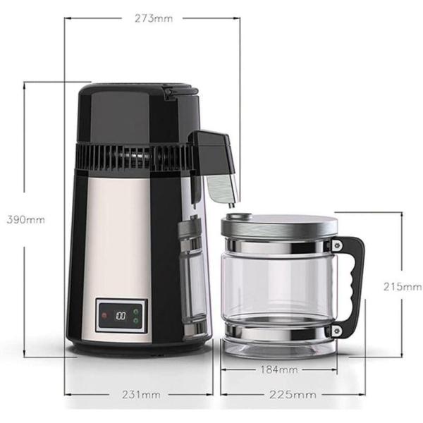 水蒸留器 蒸留水器 蒸留機 容量4L 1L/1時間 高純度 全自動 本体ステンレス+ガラス容器 芳香性植物 蒸留 株式会社S＆L 浄水 精油 ハーブ蒸留器家 水蒸留器 蒸留水器 蒸留機 容量4L 1L/1時間 高純度 全