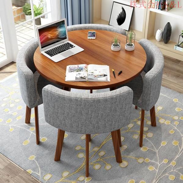 丸型ダイニングセット 食卓セット 丸型4人掛けカフェテーブル ダイニングテーブルセット ダイニングルームとキッチン用 アパートリビングルームクリエイティブデ
