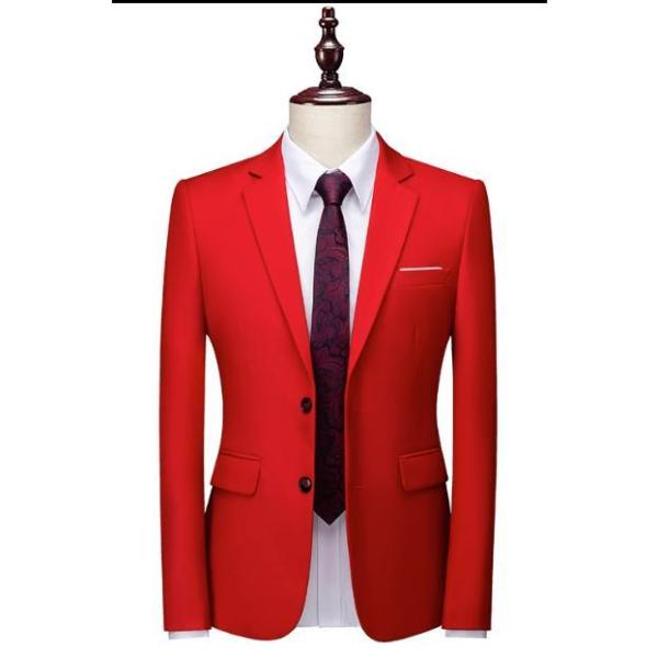テーラードジャケット ショート丈 メンズ 赤いジャケット 赤ジャケット 赤ブレザー メンズジャケット 長袖 株式会社S＆L赤 メンズ 1ボタン カジュル スーツ