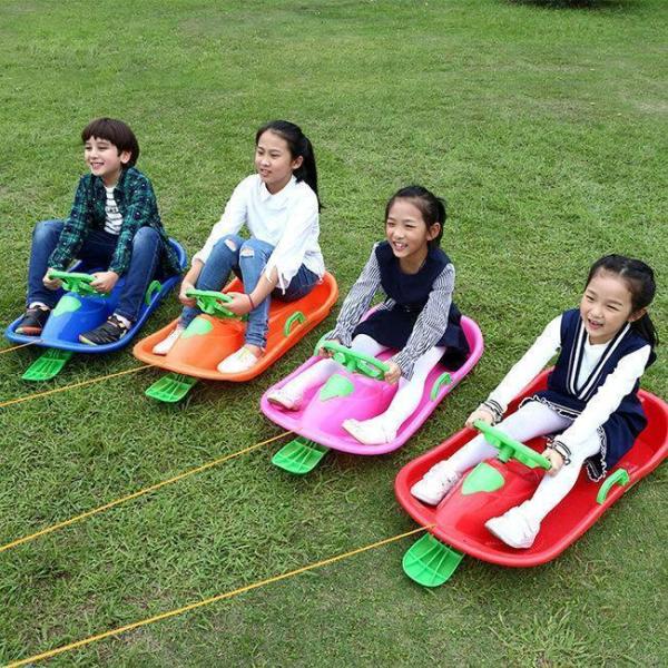 ハンドル付きブレーキ付きソリ 大人 子供 雪遊び 雪上遊具 子どもそり