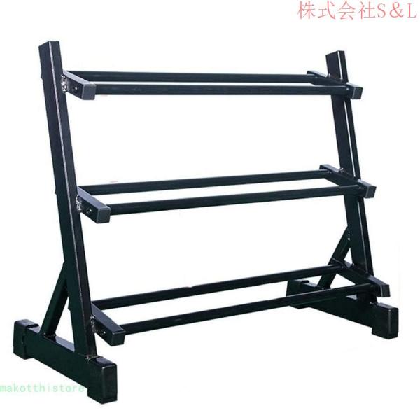 ダンベルラックダンベルラック頑丈なダンベルスタンド多層ダンベル収納ラックS＆Lメンズスポーツストレングス機器ジム設備(Color:BlackSize:70*32*58cm)