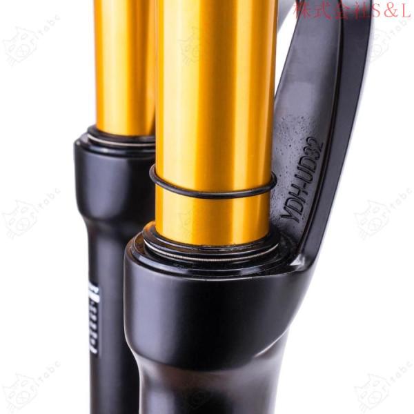 バイクフロントフォーク26 /27.5インチ自転車サスペンションフォーク+バイクエアファットフォークショックアブソーバーS＆Lタイヤ自転車アクセサリー用アルミニ_4