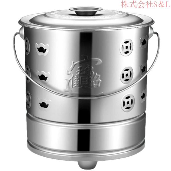 焼却炉 家庭用 無煙 高温 ドラム缶焼却炉 家庭用 ステンレス 大型 小型 高温 無臭 囲炉裏 再利用可能、株式会社S＆L 変形しない、各種サイズ、シルバー、金