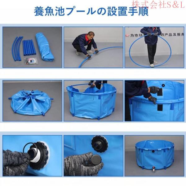 アップグレード ラウンド キャンバス 養魚池 プール大型水槽 立体養魚池 水槽 ホワイトスタンド付き スプライスしやすい株式会社S＆L 水を貯めやすい  魚のいる_7