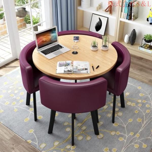 丸テーブルセット4人用ダイニングセット北欧ダイニングテーブルセット食卓セット省スペースS＆Lカフェテーブルシンプルなカジュアルオフィス商談テーブル