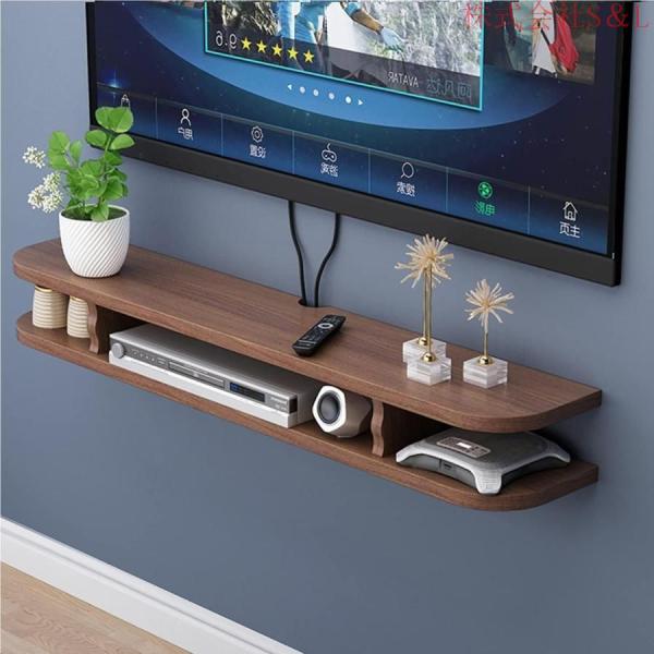 フローティングテレビ台 - テレビ ローボード テレビフローティングシェルフ - テレビ台 壁掛け式S＆L木製 TV ボックス棚、フローティング隠しケーブルウォール