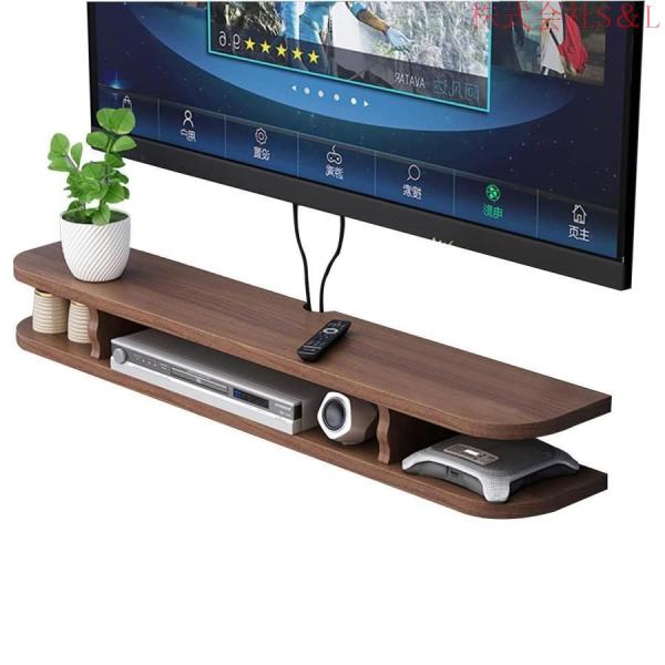 フローティングテレビ台 - テレビ ローボード テレビフローティングシェルフ - テレビ台 壁掛け式S＆L木製 TV ボックス棚、フローティング隠しケーブルウォール_2