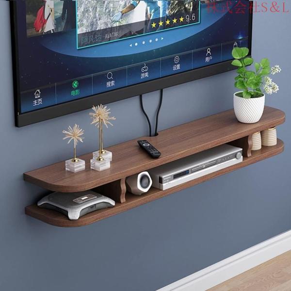 フローティングテレビ台 - テレビ ローボード テレビフローティングシェルフ - テレビ台 壁掛け式S＆L木製 TV ボックス棚、フローティング隠しケーブルウォール_5