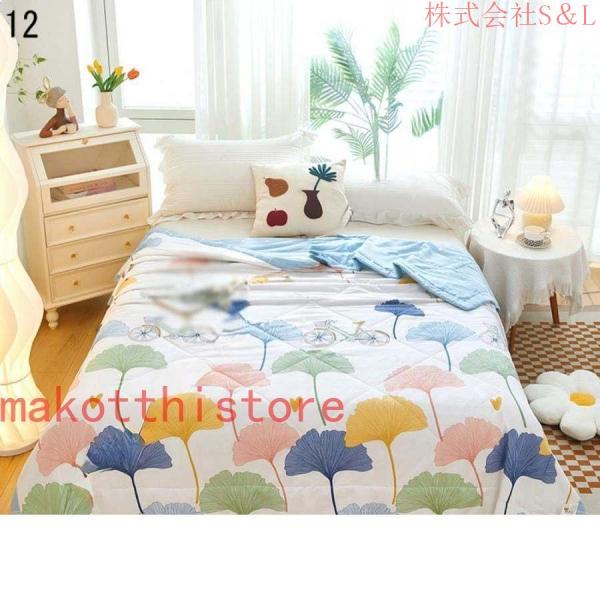リバーシブル 掛け布団 セミダブル 夏 肌掛け布団 洗える 春夏秋用 キルトケット S＆L シングル 綿 夏用掛け布団 軽量 吸湿速乾 ふとん ふんわり 抗菌防臭防ダニ_12