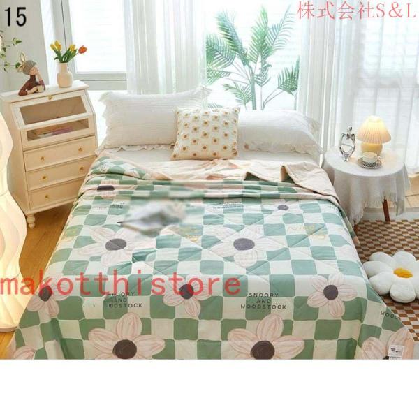リバーシブル 掛け布団 セミダブル 夏 肌掛け布団 洗える 春夏秋用 キルトケット S＆L シングル 綿 夏用掛け布団 軽量 吸湿速乾 ふとん ふんわり 抗菌防臭防ダニ_15