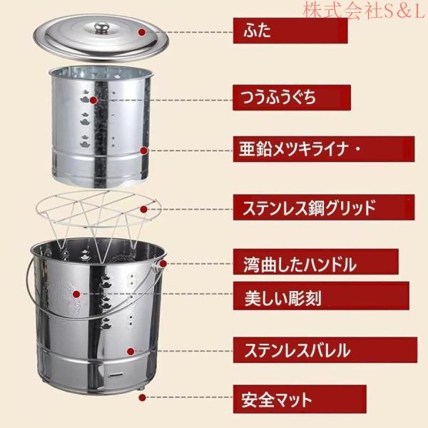 家庭用焼却炉、インナータンク付きのステンレス鋼の燃焼バレル、大型