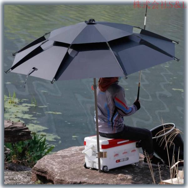 アウトドア釣り用傘折りたたみフィッシングパラソルポータブルビーチパラソルキャンプ屋外傘プールキッチンカーパークキャンプS＆L日傘アルミ製スペースを節約