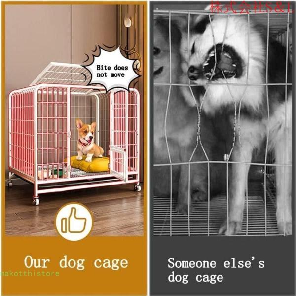 犬ケージ犬用サークル犬小屋，頑丈なステンレス鋼犬用ケージ犬小屋