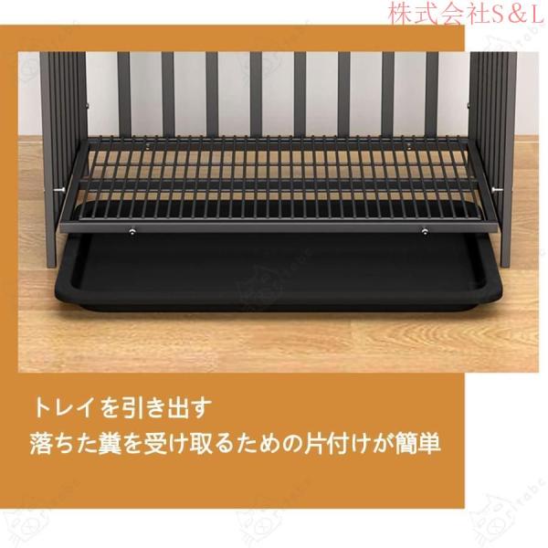 犬ケージキャスター付きダブルドア付きトレー付き犬小屋ペットフェンススチール製組立簡単室内外兼用S＆L犬用ケージトイレ長く使える耐荷重200KGまで_1