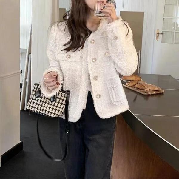 ノーカラージャケット ツイード ピンク フォーマル 入学式 七五三