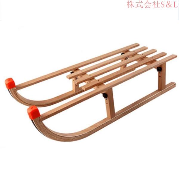 折りたたみ式雪そり、大人と子供用の木製スキーそり、冬の屋外スキースノーレーサー 株式会社S＆Lブナ材で作られたフレーム、35.4*14.9*10.6インチ、220ポンド