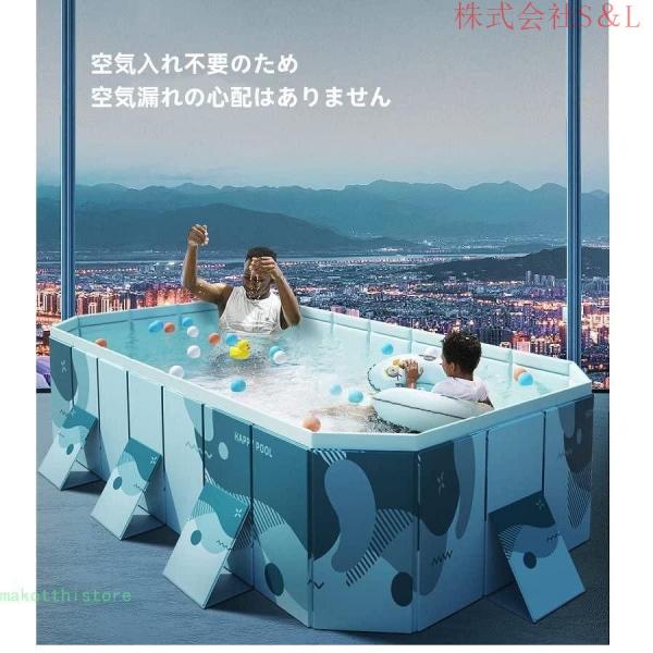 プール 折りたたみ 空気入れ不要 大型 ビニールプール 後片付け簡単 家庭用 子供 ペット用プール 水遊び 熱中症 株式会社S＆L対策 自宅 プレゼント (1.6m)