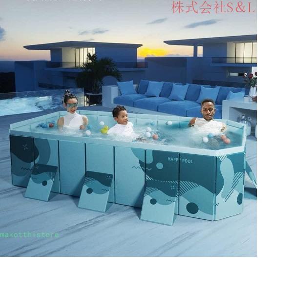 プール 折りたたみ 空気入れ不要 大型 ビニールプール 後片付け簡単 家庭用 子供 ペット用プール 水遊び 熱中症 株式会社S＆L対策 自宅 プレゼント (1.6m)