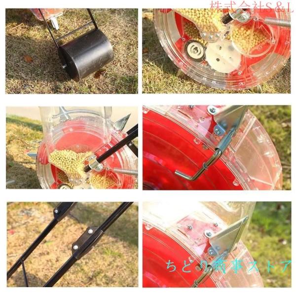 播種機 手動種まき機 野菜播種機 手動プッシュ 播種機 種まき機械 手押し式種まき機 手動式種まき機 スクロールホイール タネポン 種まき器S＆L精密種まきツール_7