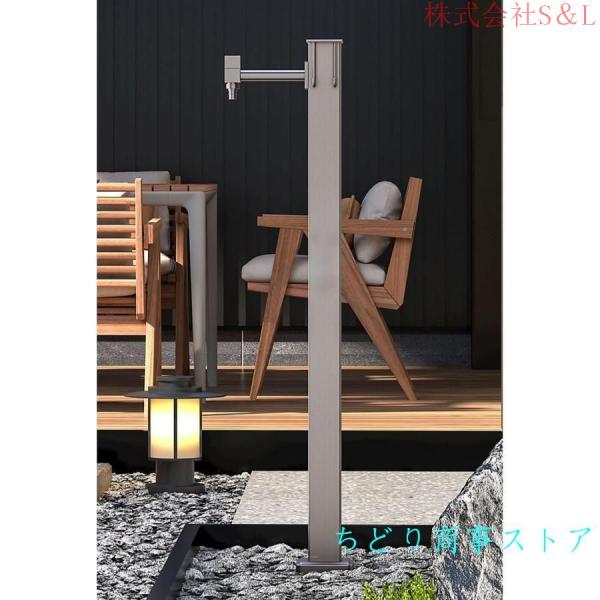 縦型ガーデン水栓柱 屋外用 頑丈なスチールホースホルダー 自由で永続