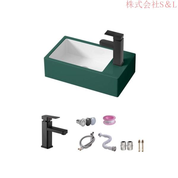 壁排水セット付き おしゃれ 手洗い器 壁掛け 手洗器 コンパクト 小型洗面ボウル 洗面ボール ミニ 洗面台 手洗いボウル 壁付け型 陶器 4