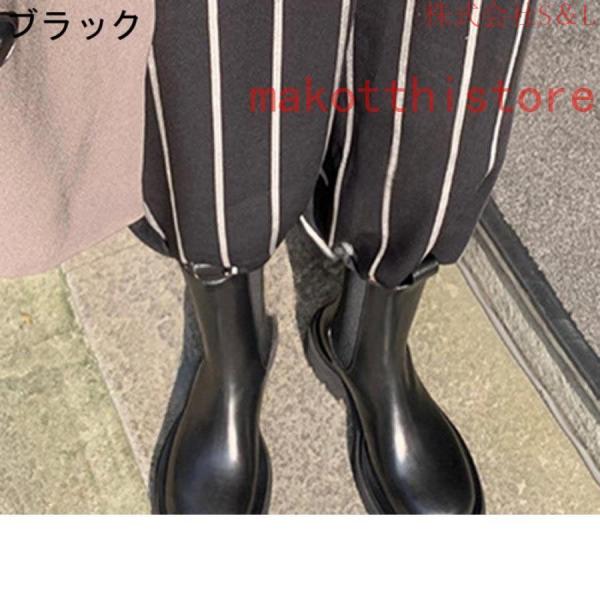 ブーツ ミドル丈 チェルシーブーツ レディース サイドゴア 本革 秋冬靴