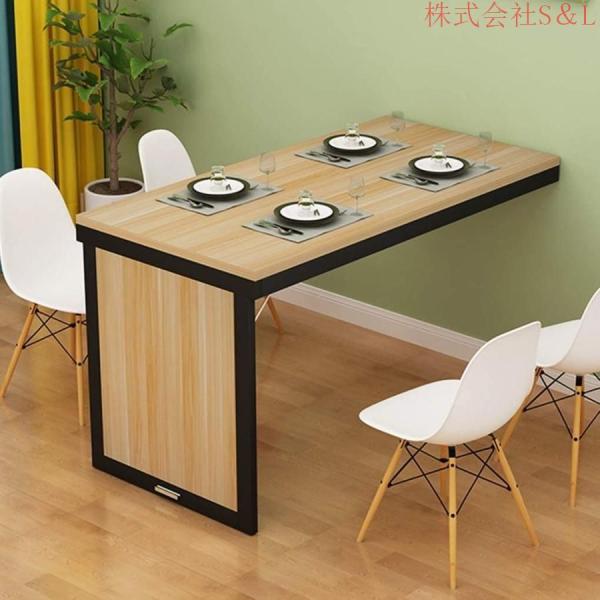 多機能ドロップリーフダイニングテーブル、伸縮式キッチントップ