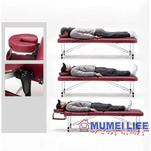 折りたたみ マッサージベッド 軽量 (アルミ?有孔) 長さ185×幅70×高さ48?72cm 整体ベッド ポータブルベッド マッサージ台 施術ベッド 施術台