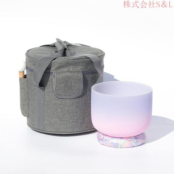 8/10インチの曇りクリスタルの歌のボウルセット、7つのチャクラのサウンド癒しの打楽器、S＆Lシルクブロコードクッションリング、ヨガの瞑想の贈り物(Color:ASi