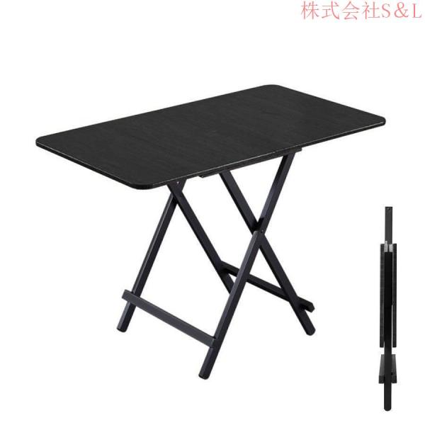 折りたたみテーブル ダイニングテーブル パソコンデスク 約100×60×74cm 折りたたみデスク 完成品 S＆L組立不要 作業台 食卓 リビングテーブル 軽い おしゃれ_8