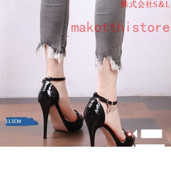 レディース キャバ サンダル 大きいサイズ ピンヒール ハイヒール 美脚 S＆L ストラップサンダル アンクルストラップ 無地 春夏 ミュール シューズキレイめ 大人 レディース キャバ サンダル 大きいサイズ ピンヒール ハイヒール 美脚