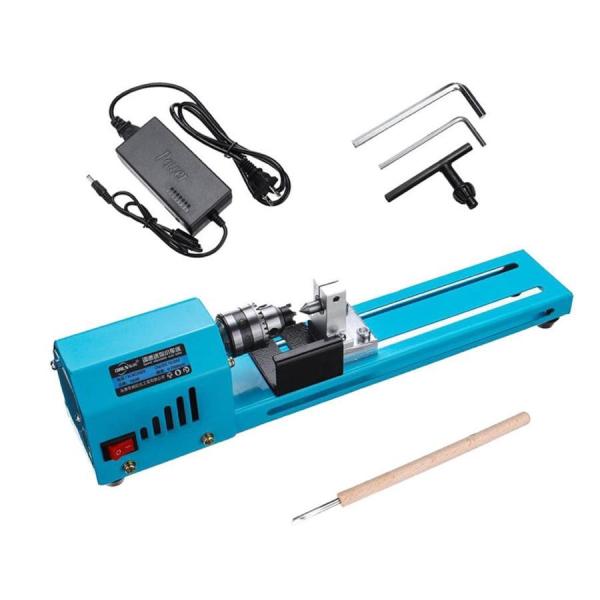 ミニ旋盤 7レベル調整可能スピード150W7000rpmレートミニ旋盤ビーズ機ポリッシャーテーブルソーミニDIYウッド旋盤キットアクセサリー デスク木工旋盤