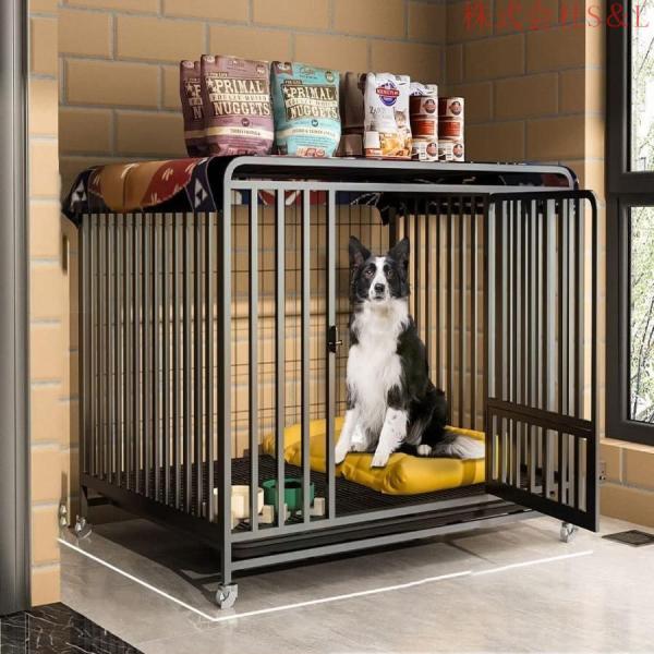 犬用ケージトイレ犬ペット犬サークル大型犬と犬用ケージペットサークルペットフェンスステンレス鋼の犬のケージ屋内ケージペットケージS＆L犬猫犬小屋屋