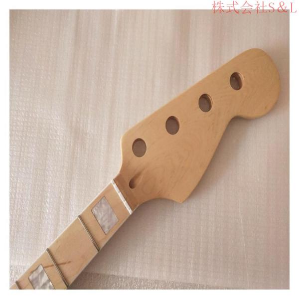 ギターネックエレクトリックベースギターネック交換用メイプルウッド21フレット4弦ギターネック楽器の交換部品用（サイズ：30インチ）