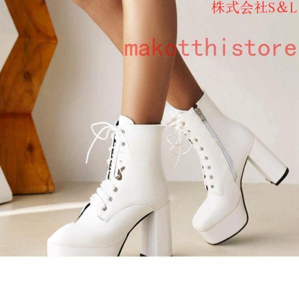 ショートブーツ ヒール 編み上げブーツ ブーツ レースアップ
