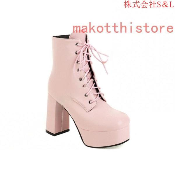 ショートブーツ ヒール 編み上げブーツ ブーツ レースアップ
