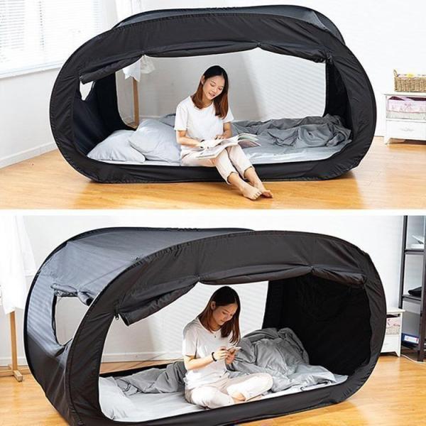 室内用テント プライベート一人用 二人用 避難所用 個室 S＆L 自動ポップアップ ワンタッチ アウトドア キャンプ用品 子供 大人 洗える 花粉対策 簡易個室 蚊帳_2