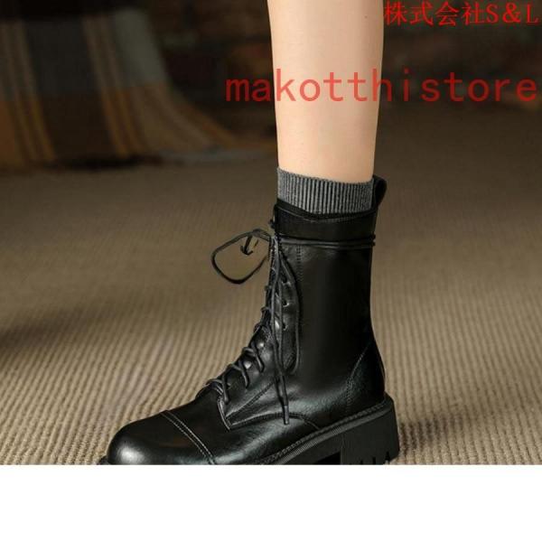 レディース ブーツ シューズ 8ホール 革靴 皮靴 本革 レースアップ クラシック S＆L トレッキング シューズ 通気性 アウトドア 日常着用 安定感有通勤通学 4.5cm