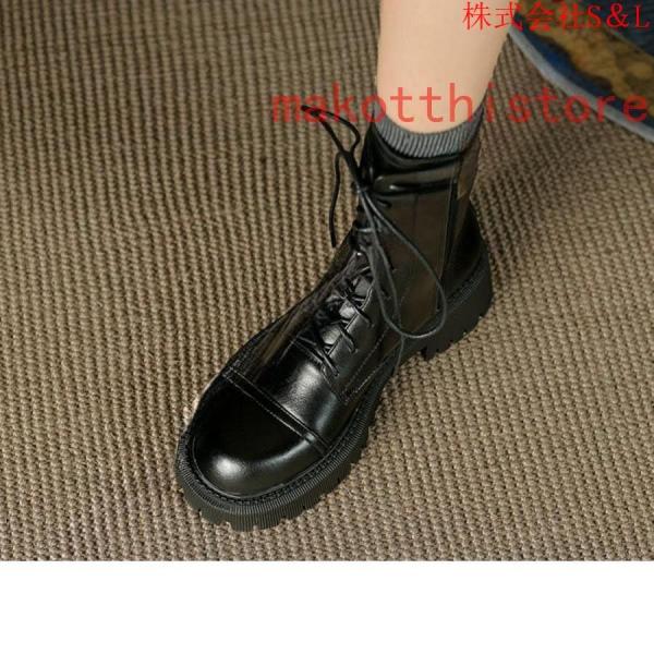 レディース ブーツ シューズ 8ホール 革靴 皮靴 本革 レースアップ クラシック S＆L トレッキング シューズ 通気性 アウトドア 日常着用 安定感有通勤通学 4.5cm