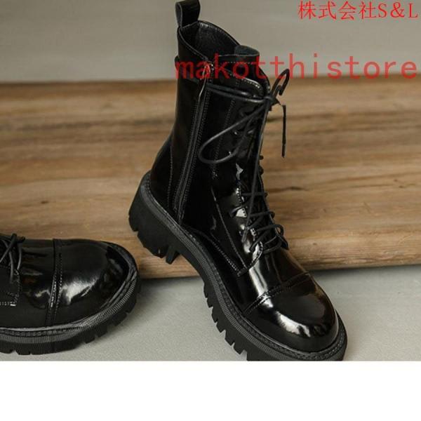 レディース ブーツ シューズ 8ホール 革靴 皮靴 本革 レースアップ クラシック S＆L トレッキング シューズ 通気性 アウトドア 日常着用 安定感有通勤通学 4.5cm